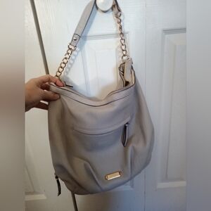 Jessica Simpson Cream Shoulder Bag with Gold Accents